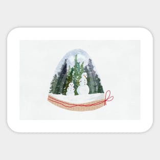 Snowmen Snow Globe Sticker